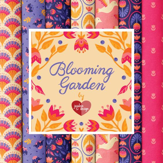 Blooming Garden Cloud9 Bio-Stoffkollektion Bias STripes in Blue