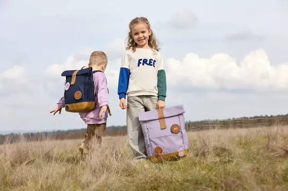 Lässig Kindergartenrucksack Rolltop 12L - Little Gang Lila