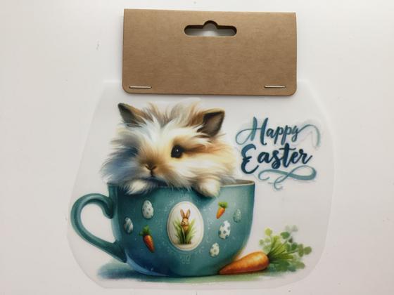 Bügelbild Happy Easter blau