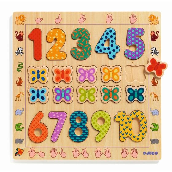 Holzpuzzle Zahlen von 1 bis 10