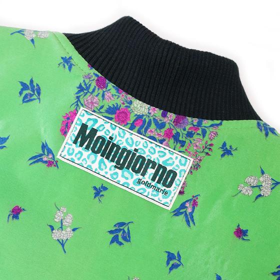goldmarie Seidentuch-Weste MOINGIORNO - Vintage-Stoff Recycelt - grün-bordeaux - reversible LOVE PEACE MOIN - mit Kosmetiktasche