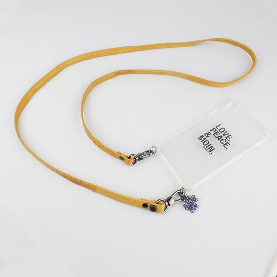 goldmarie Handykette Leder "Kleeblatt Deern" camel