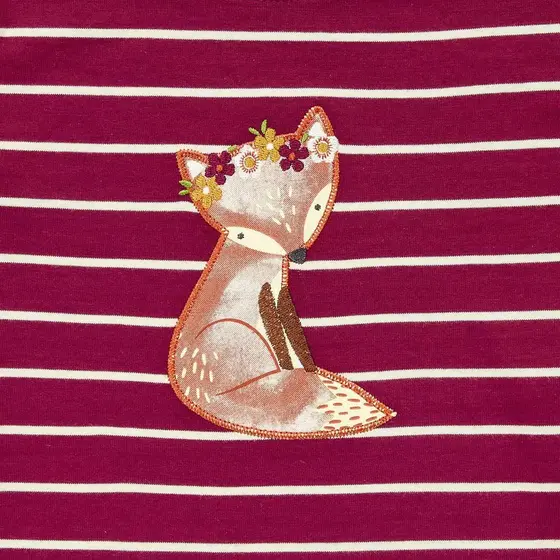 Sense Organics Langarmshirt Aluna Fox Geringelt Weinrot