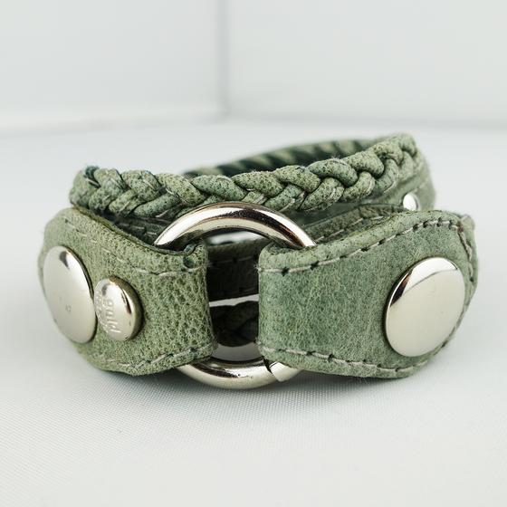 goldmarie Wickelarmband STRINGS Leder graugrün