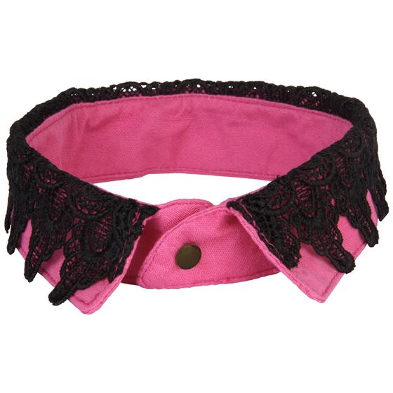 goldmarie Hemdkragen "Lace Babe" pink-schwarz