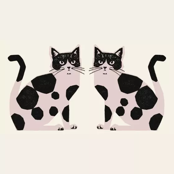 two cats Echino Cotton Linen Canvas zum Taschen nähen bei Spreefee kaufen