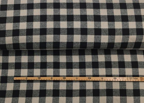 Flanell Karo schwarz beige