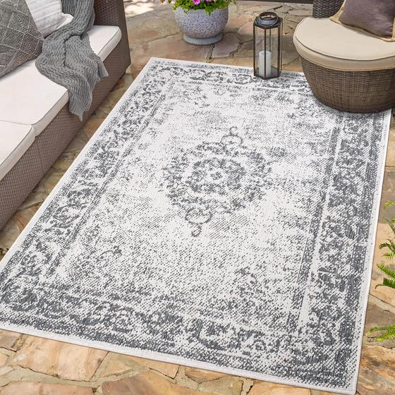 DUO Rug wendbarer Teppich silber grau
