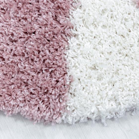 Tango Shaggy pembe beyaz 160 x 230 cm