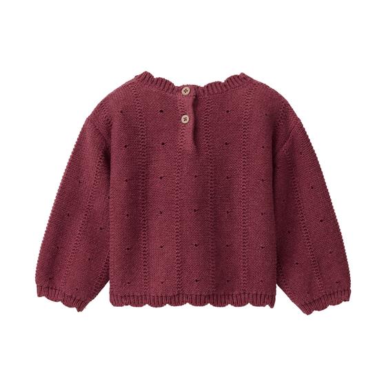 People wear Organic Strick Pullover Bordeaux Mélange
