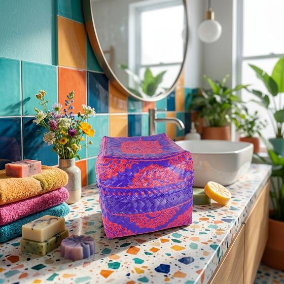 goldmarie Deko Box "Bali" beere-rot 14x15cm