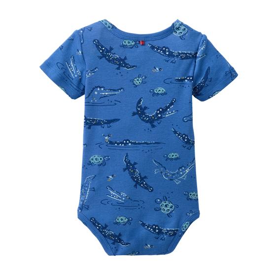 People wear Organic Body Kurzarm Wassertiere Royalblau