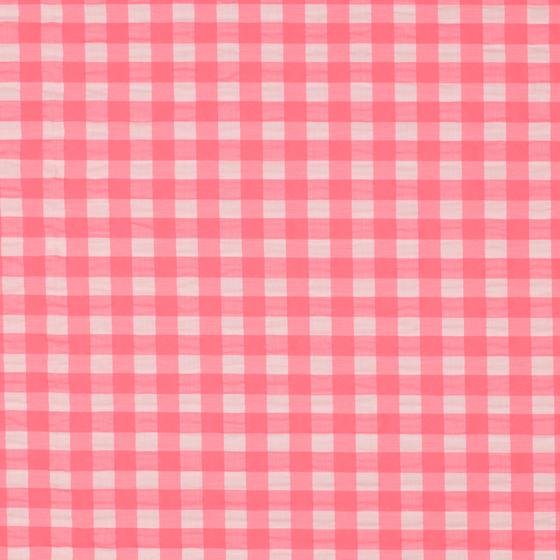 Seersucker Neon Karo pink