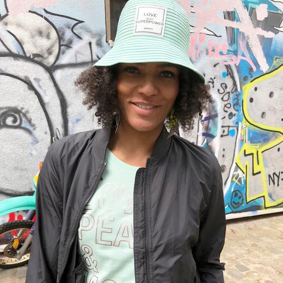 goldmarie Bucket Hat Hut LOVE IS MY SUPERPOWER mint 