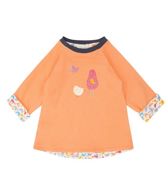 Wende-Langarmshirt, 2-in-1-Shirt mit Vögelchen-Print, koralle