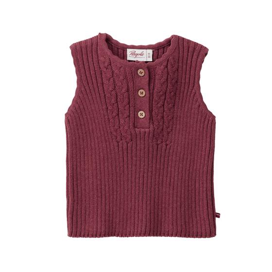 People wear Organic Strick Pullunder Mélange Bordeaux 