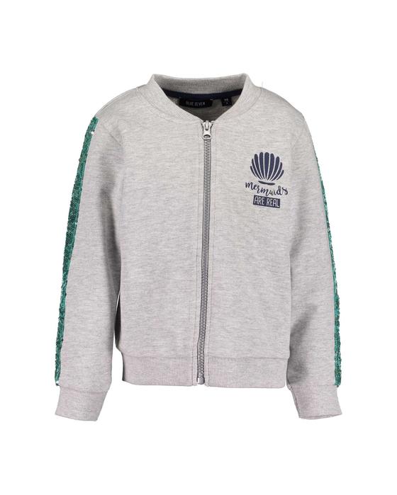 Sweatjacke "Mermaids are real" mit Pailletten-Streifen