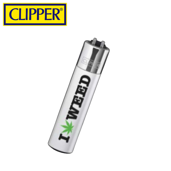 Feuerzeug, CLIPPER®, I Love Weed, Schwarz