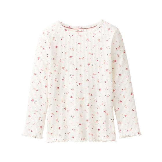 People wear Organic Langarmshirt Kleine Blümchen Weiß