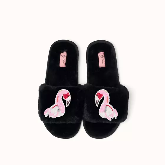 By Vivi. Brosche FLAMINGO - für Slipper, Kleidung, Taschen und mehr  - rosa-bunt