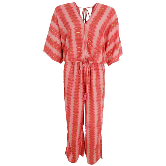 BLACK COLOUR Jumpsuit BCLuna mit Doppel V-Ausschnitt 39180-GB - rot-gold