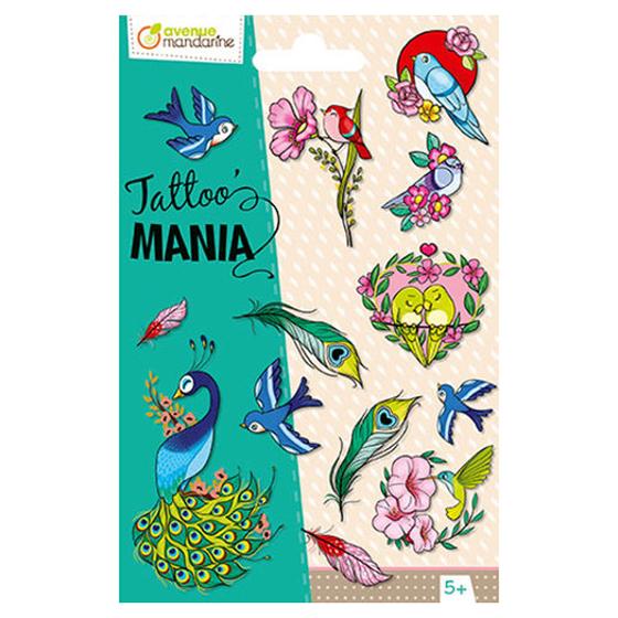 Avenue Mandarine Tattoo Abziehbilder - MANIA Pfau / Love Birds