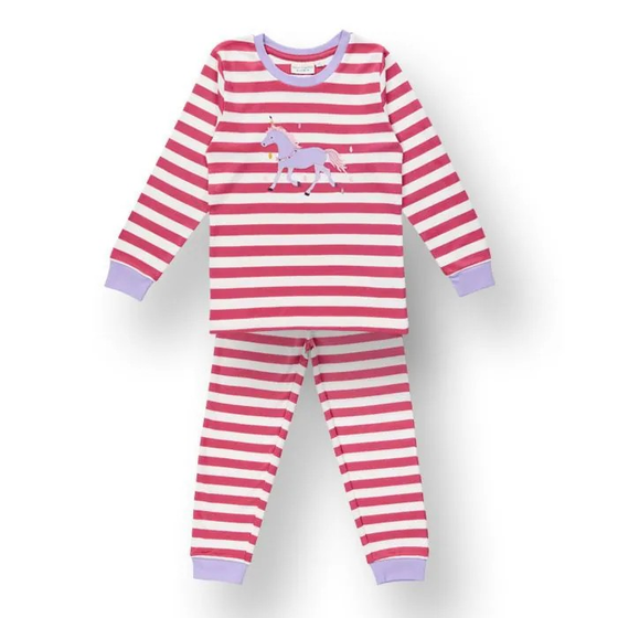Pyjama "Einhorn", Biobaumwolle, GOTS-zertifiziert, dark rose