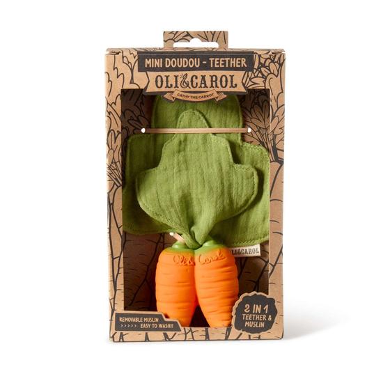 Oli&Carol Mini Doudou-Teether Cathy the Carrot