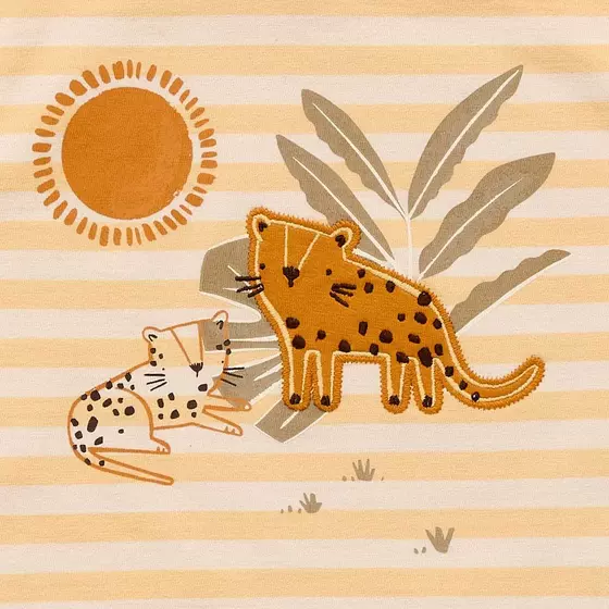 Sense Organics T-Shirt Anton Leo Cream Yellow Stripes