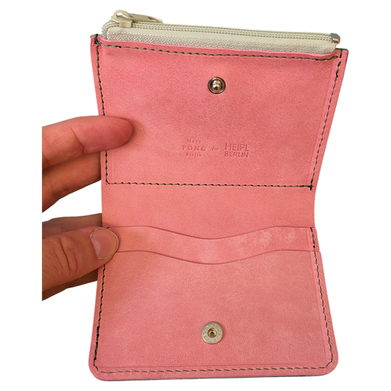 Mix Stitch Wallet Herr Pong for Heipl Berlin, Green Pink