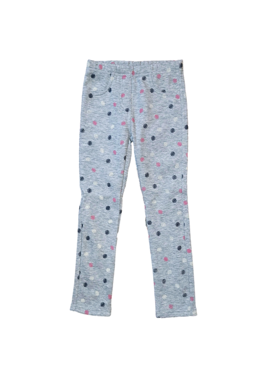 Gefütterte Leggings "Punkte", hellgraumeliert