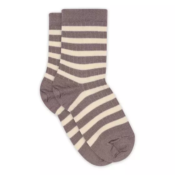 MP Denmark Socken Merinowolle Ripp Elis Streifen Dark Purple Dove