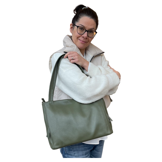 Maxima Arbeitstasche Schultertasche, biscotto cognac