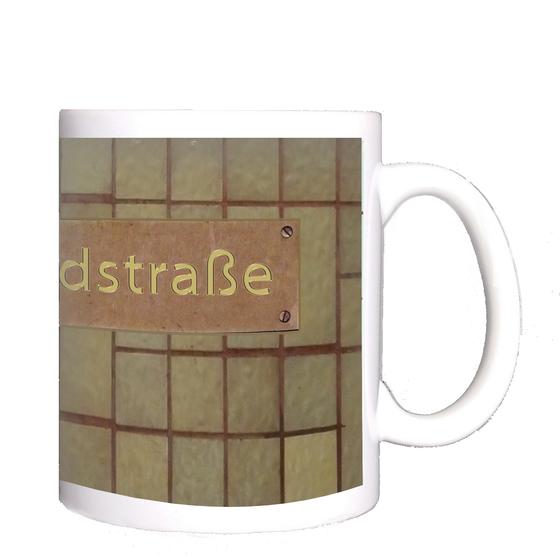 U-Bahn Kaffeebecher Kaffeetasse U-Bahnhof Saarlandstraße, Borgweg,  Sierichstrasse Linie U3 von tom bäcker Geschenkidee Hamburg, Ringlinie, Hochbahn, Klosterstern, Winterhude, Barmbek