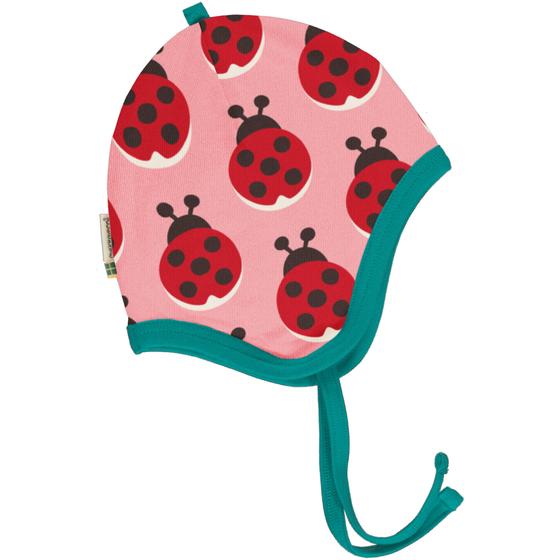 Babymütze "Ladybug" mit Band, Biobaumwolle, GOTS-zertifiziert
