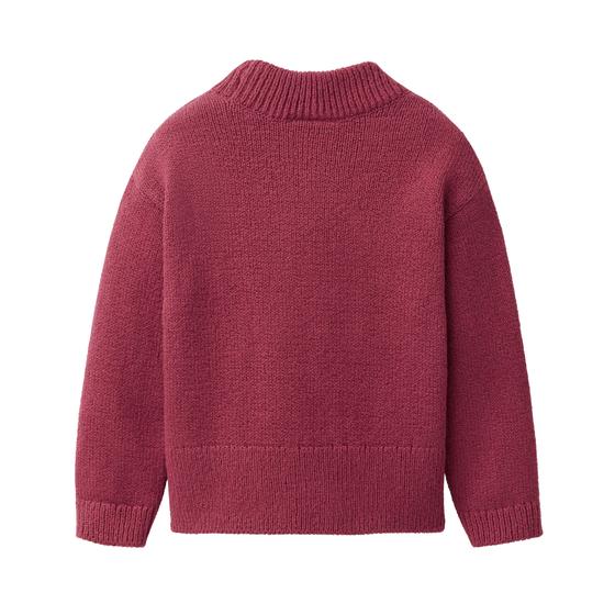 People wear Organic Strickpullover Stehkragen Bordeaux