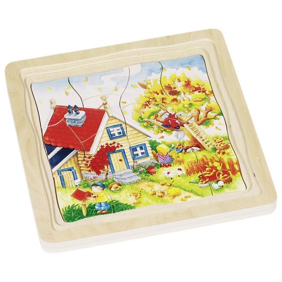 Goki 4 Schichten Puzzle Jahreszeiten 44 Teile