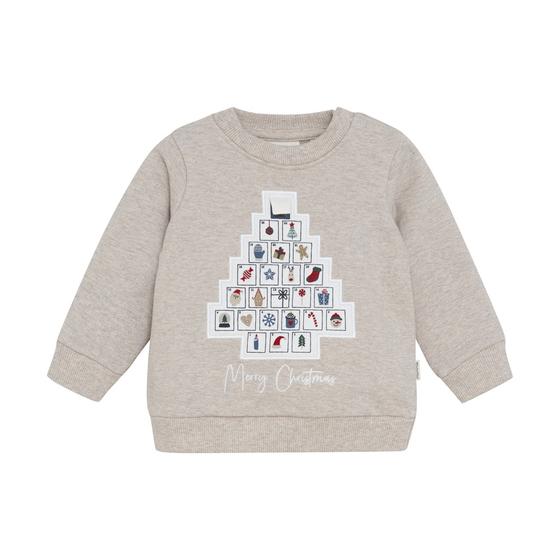Sweatshirt "Merry Christmas", Baumwolle, beigemelange