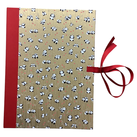 Sammelmappe - Pandas, Chiyogami Papier (Japan)