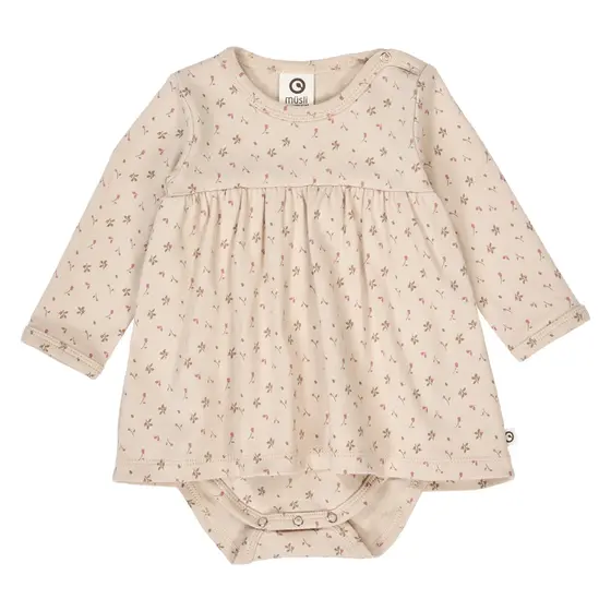 Müsli by Green Cotton Baby Bodykleid Langarm Aster Oak Nostalgia Rose
