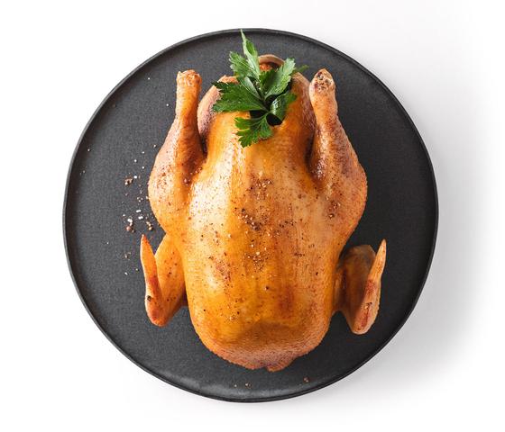 Weihnachtshähnchen mit Hals und Innereinen