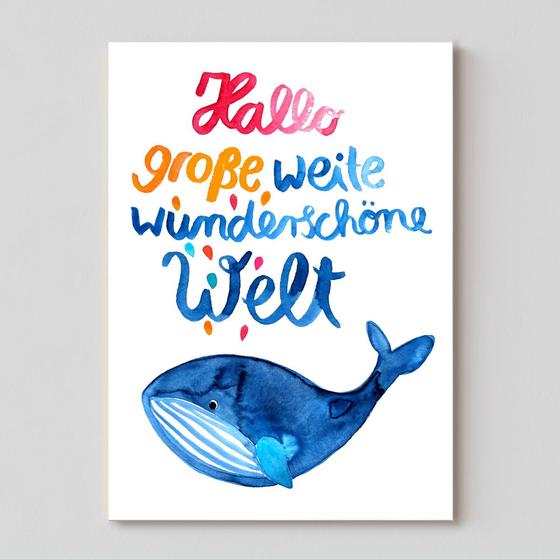 Frau Ottilie Postkarte - Hallo Welt