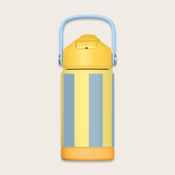 ava&yves Trinkflasche Stripes Gelb Hellblau 350ml