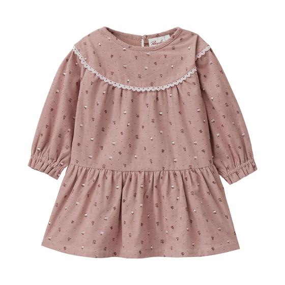 People wear Organic Langarmshirt Feinkord Kleid Blümchen Altrosa