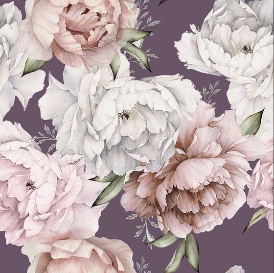 Serviette | Papier-/ Lunchserviette Peonies on lilac