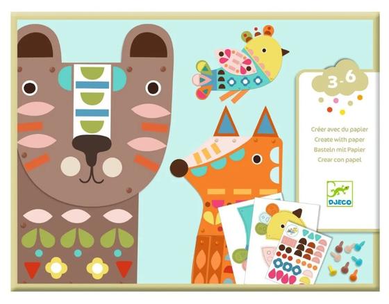 Djeco Basteln mit Papier 3 Riesige Tiere