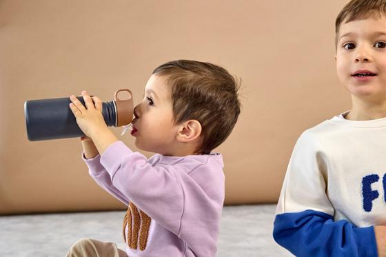 Lässig Edelstahl Kinder Trinkflasche Little Gang Smile Blau