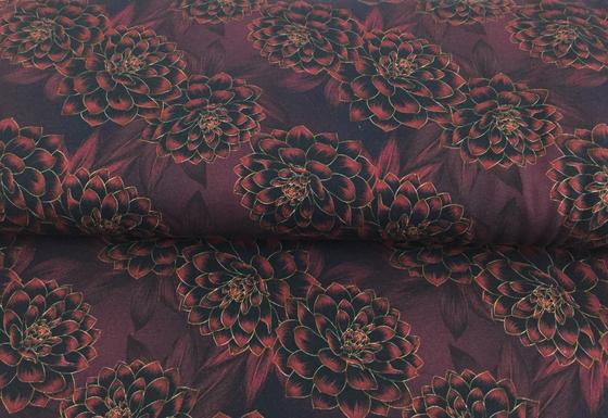 Jersey edle Dahlie bordeaux