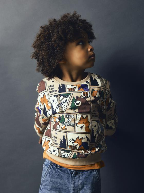 Name It Sweatshirt Wildlife Camping Sesame