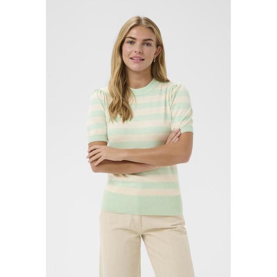 SAINT TROPEZ MilaSZ SS Striped Pullover 30513931 - beige-mint